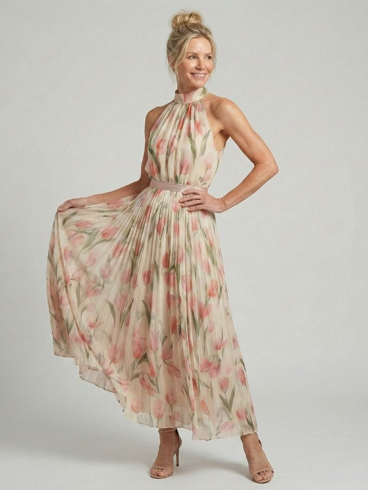 Aurelle | Vestido midi com decote floral