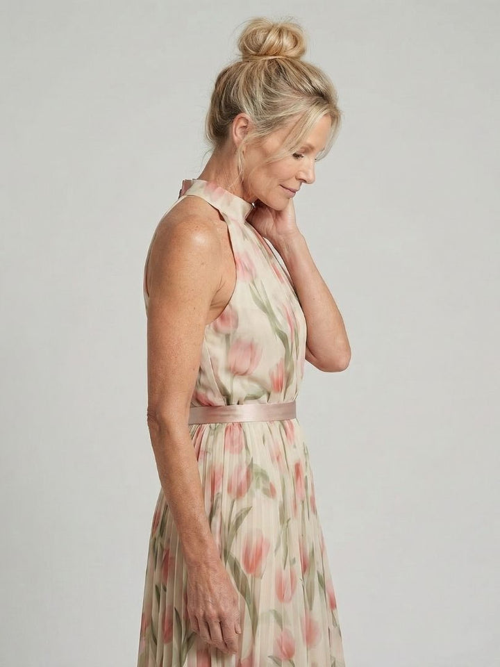 Aurelle | Vestido midi com decote floral