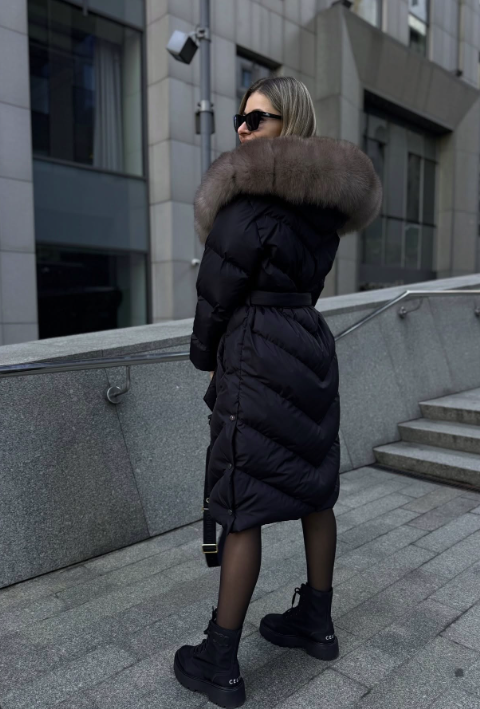 Christina | Casaco casual elegante com gola de pelo sintético