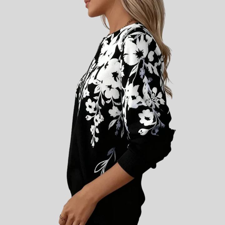 Crimson™ | Sweatshirt com estampado floral e fecho