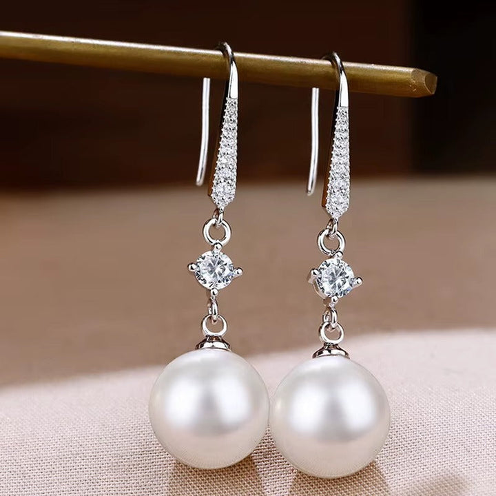 Apoie a luta contra o cancro da mama | Gotas de pérola prateadas pendentes | 1+1 grátis hoje