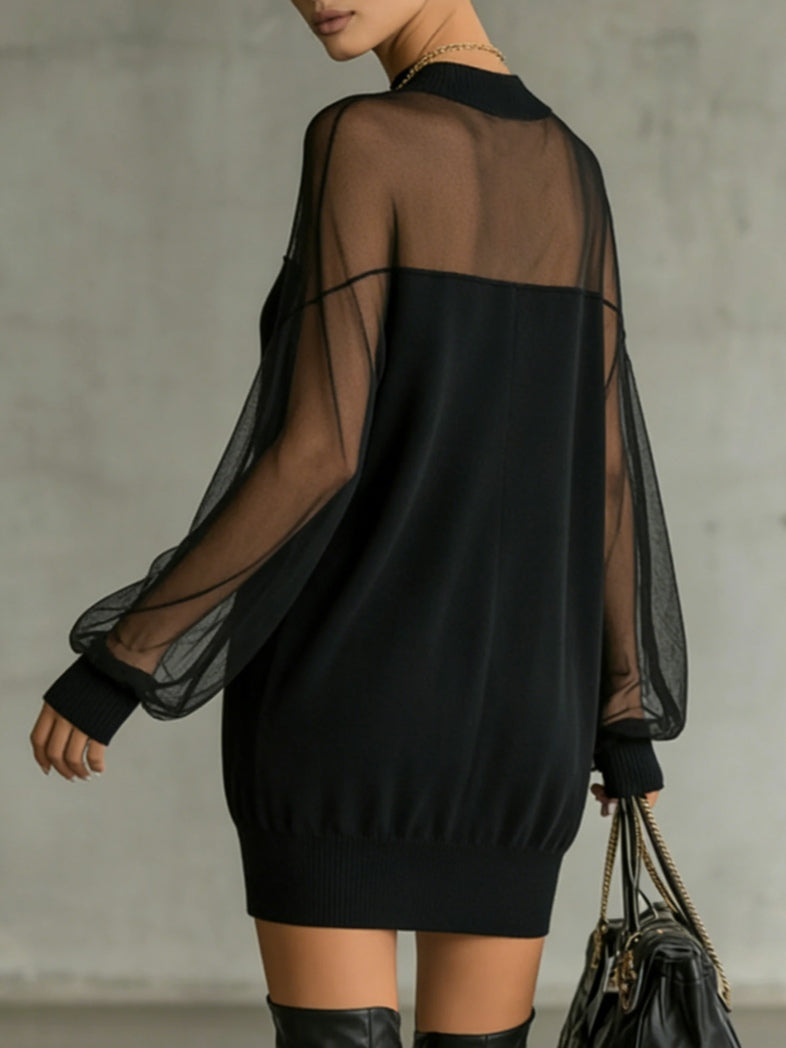 Domitille – Minivestido com mangas transparentes