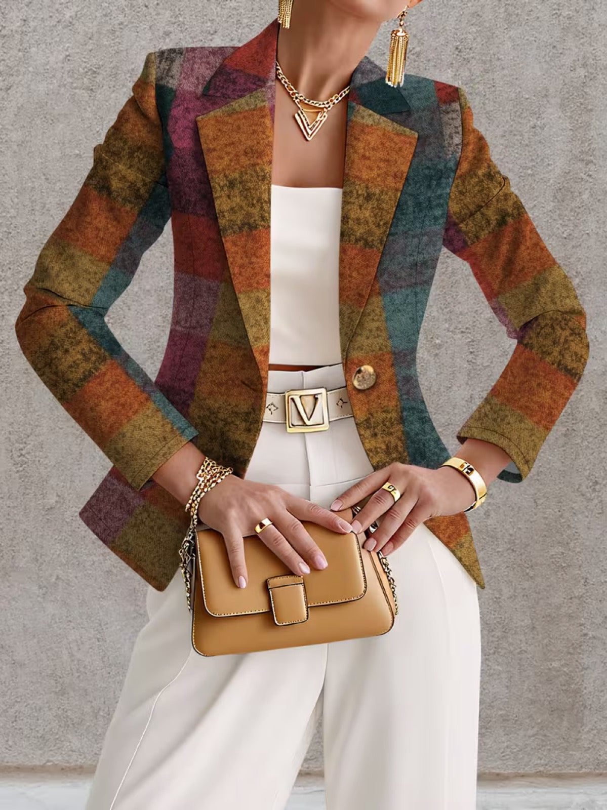Lucienne | Blazer Xadrez de Outono