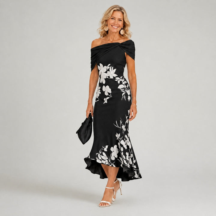 Althea™ | Vestido midi floral justo
