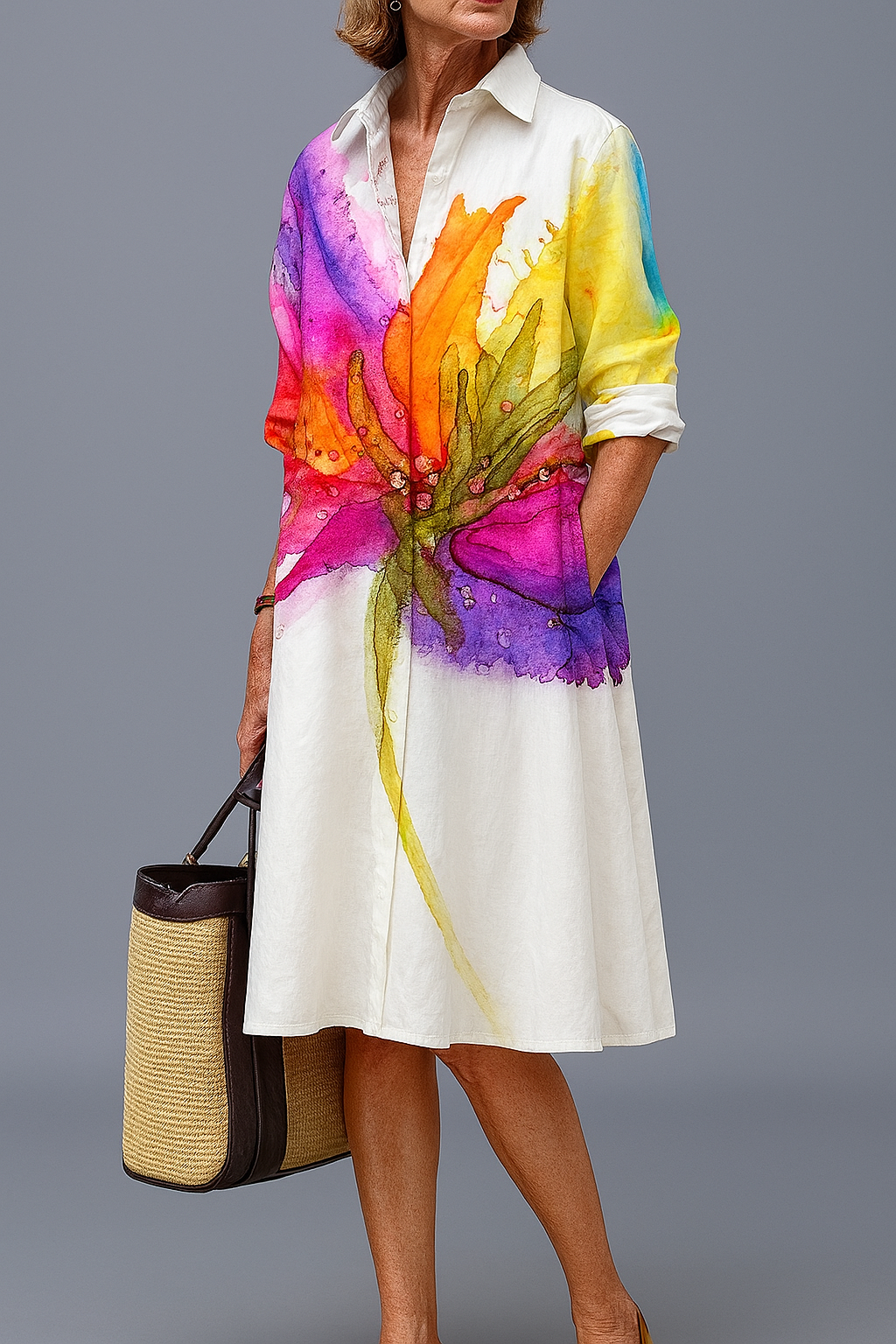 Dorisa – Vestido midi luxuoso para conforto de verão sem esforço