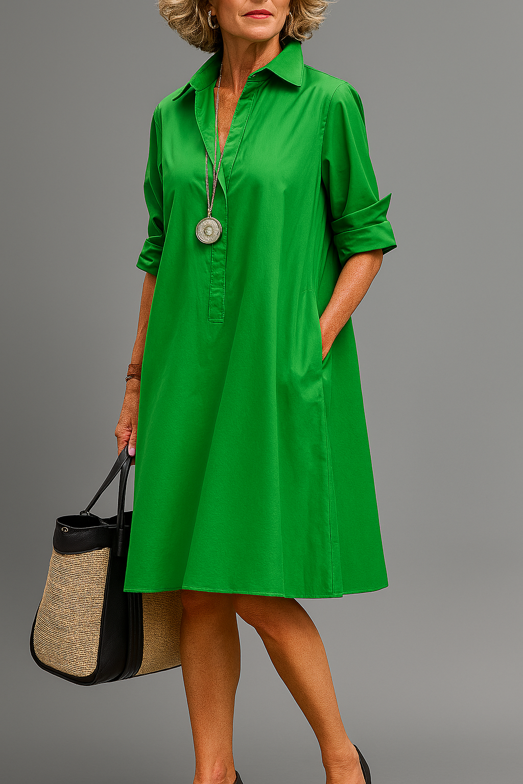 Beah – Vestido midi elegante com charme intemporal