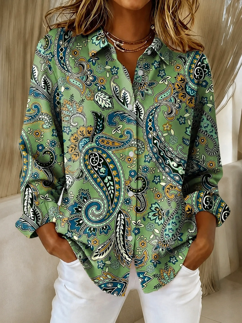 Rosemarie | Blusa-camisa com padrão paisley