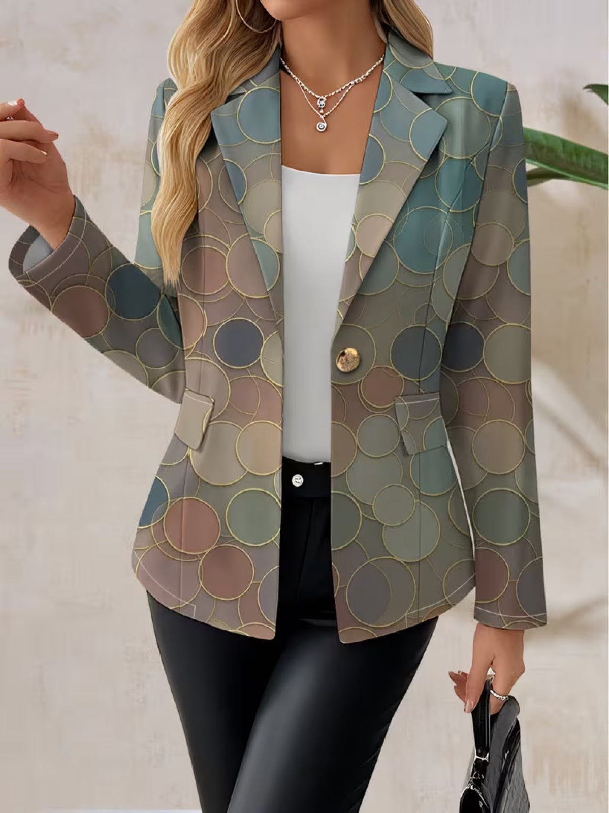 Theodora | Blazer de Alfaiataria com Estampado Circular