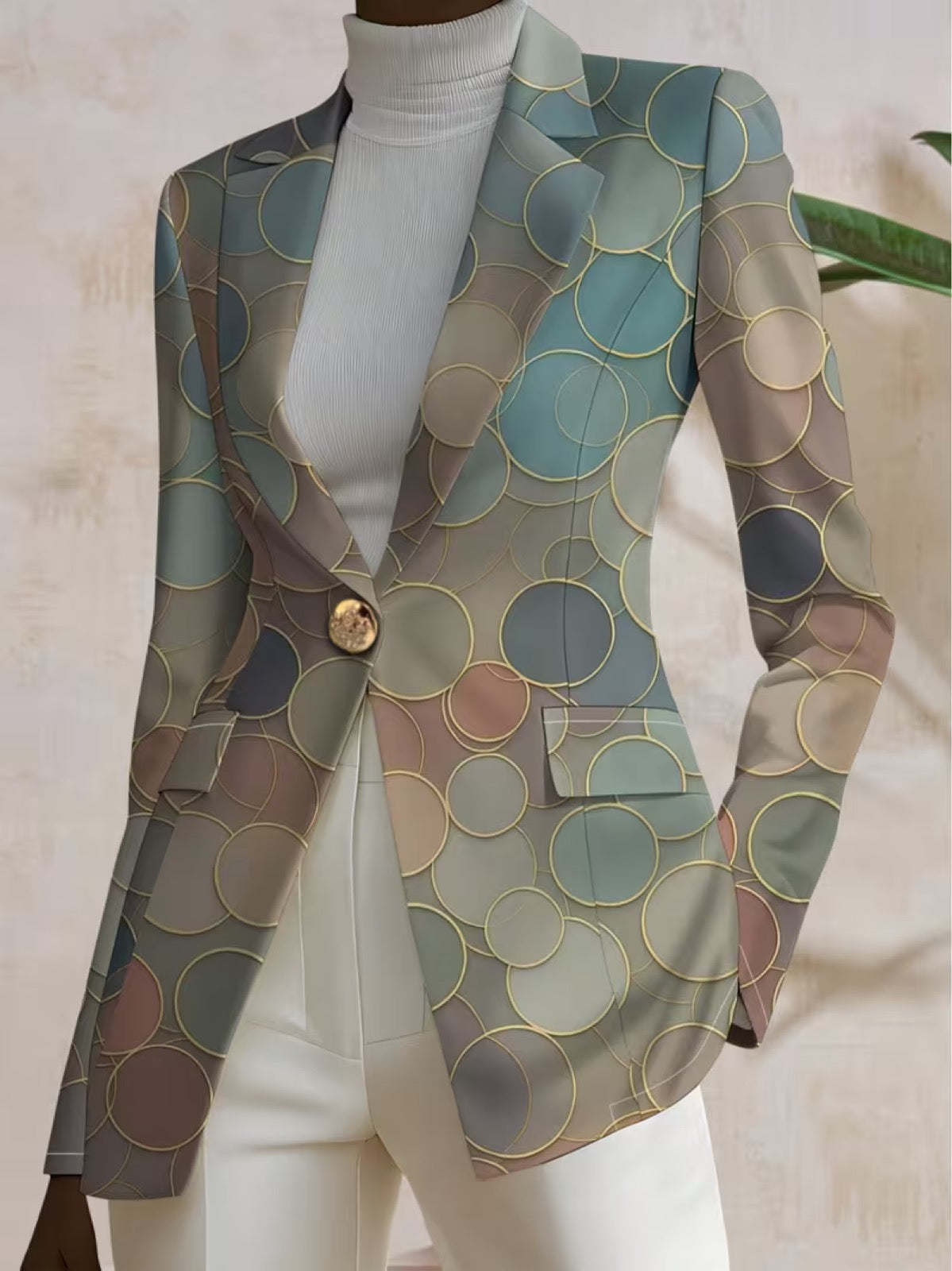 Theodora | Blazer de Alfaiataria com Estampado Circular