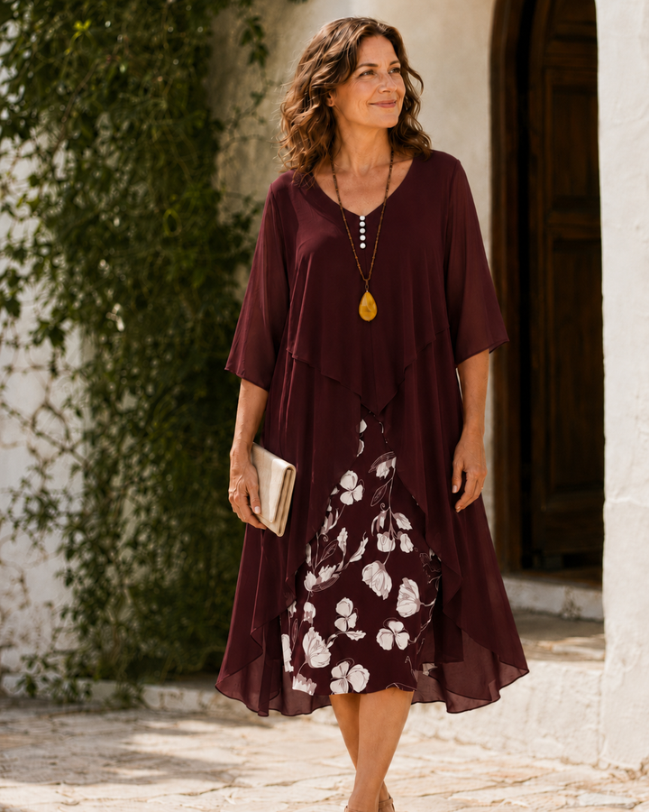 Odette | Vestido maxi em camadas