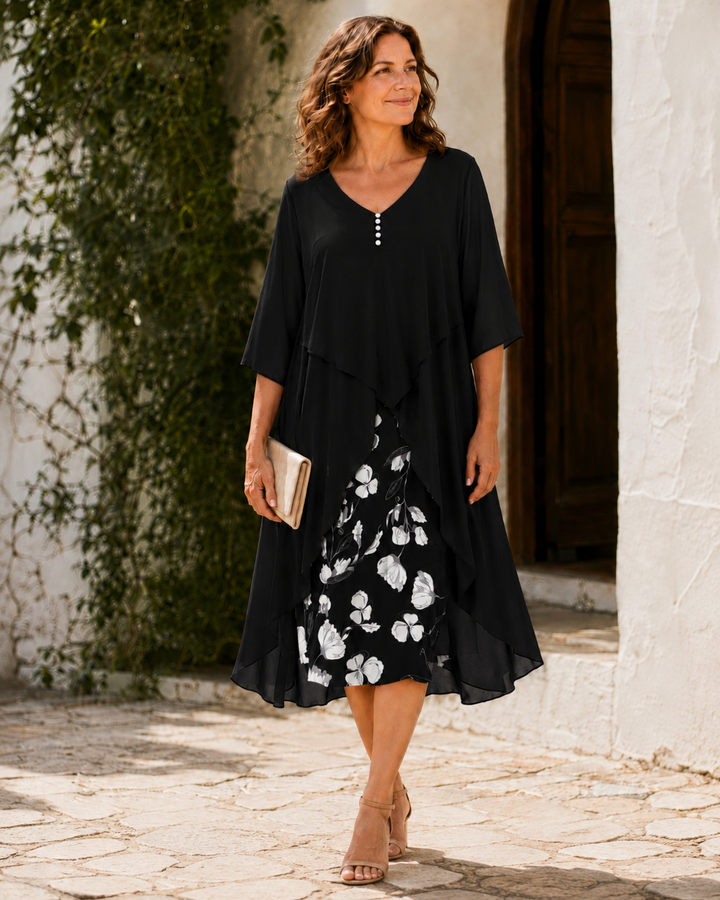 Odette | Vestido maxi em camadas