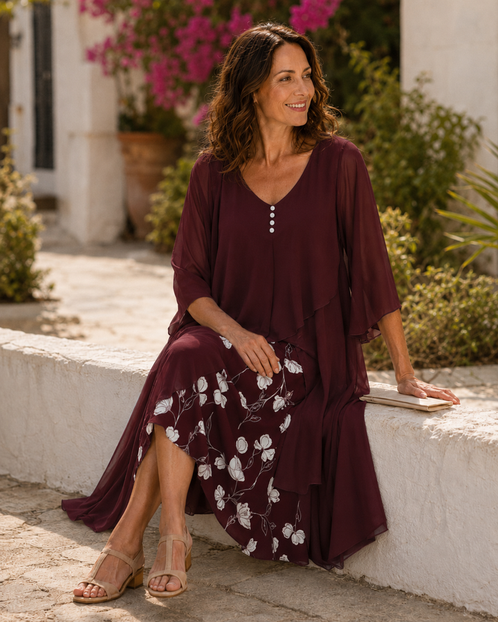 Odette | Vestido maxi em camadas
