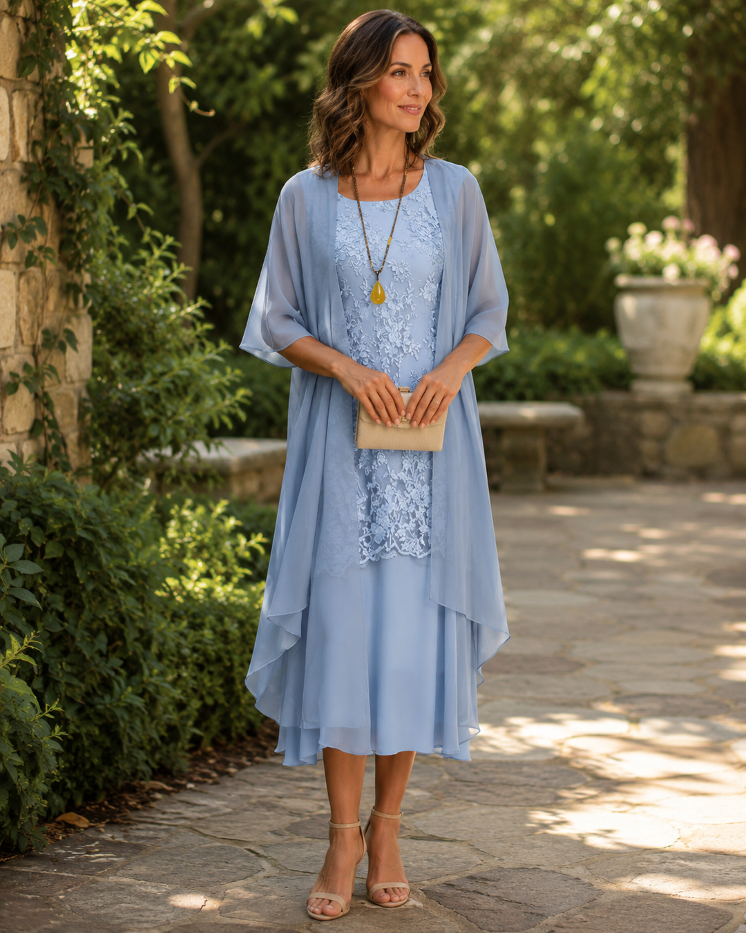 Eleanor | Vestido elegante de chiffon em duas peças