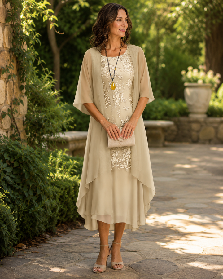 Eleanor | Vestido elegante de chiffon em duas peças