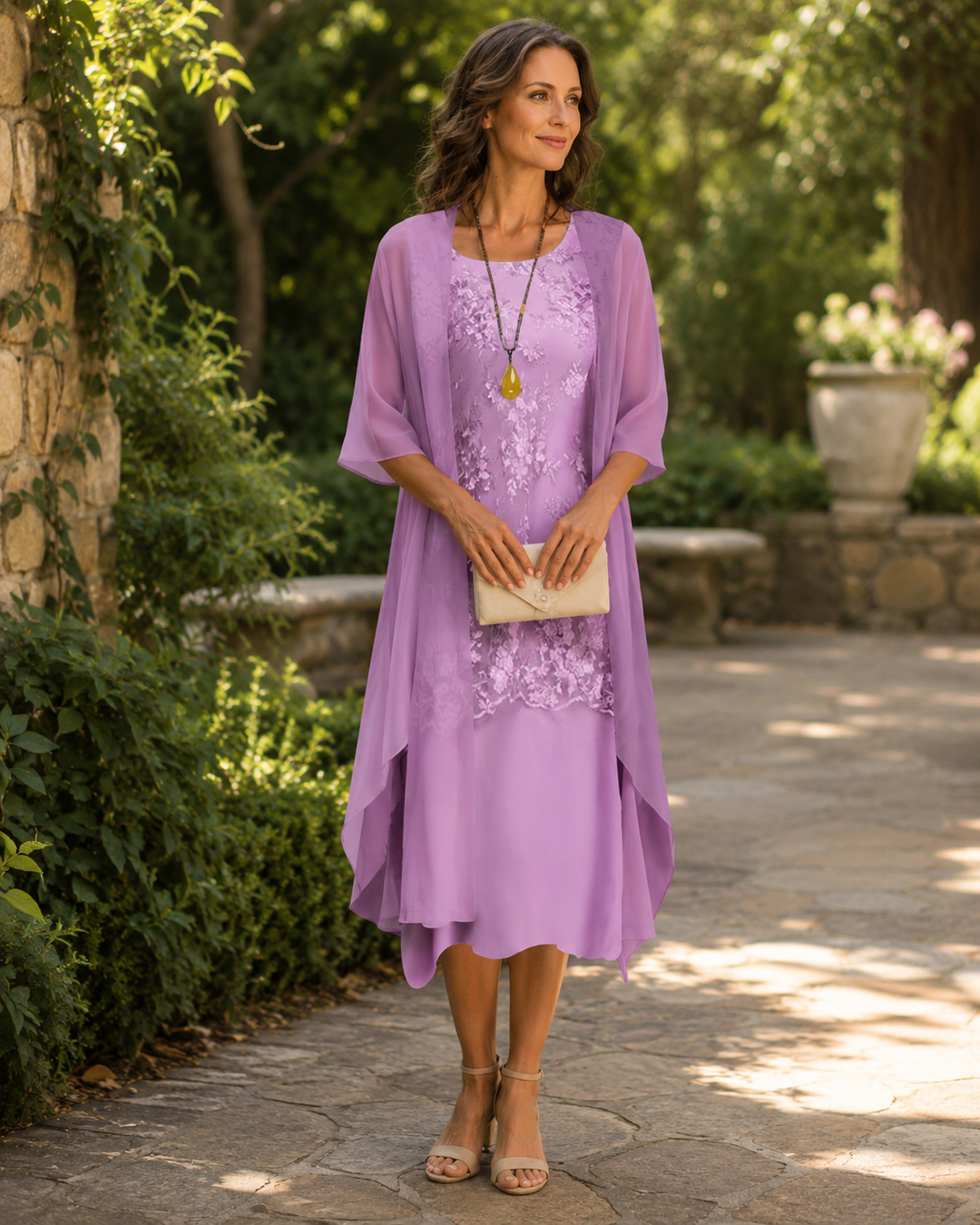 Eleanor | Vestido elegante de chiffon em duas peças