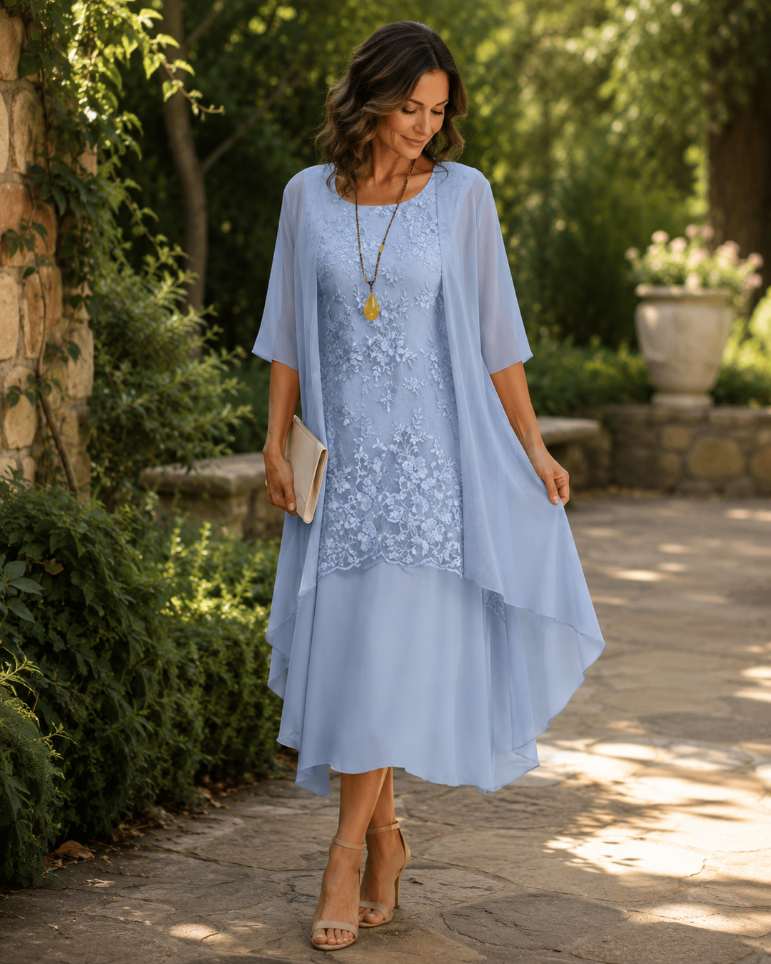 Eleanor | Vestido elegante de chiffon em duas peças
