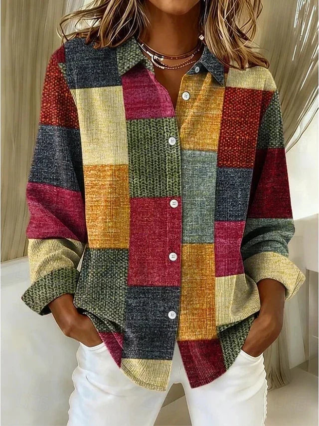 Deanna | Blusa patchwork com blocos de cor