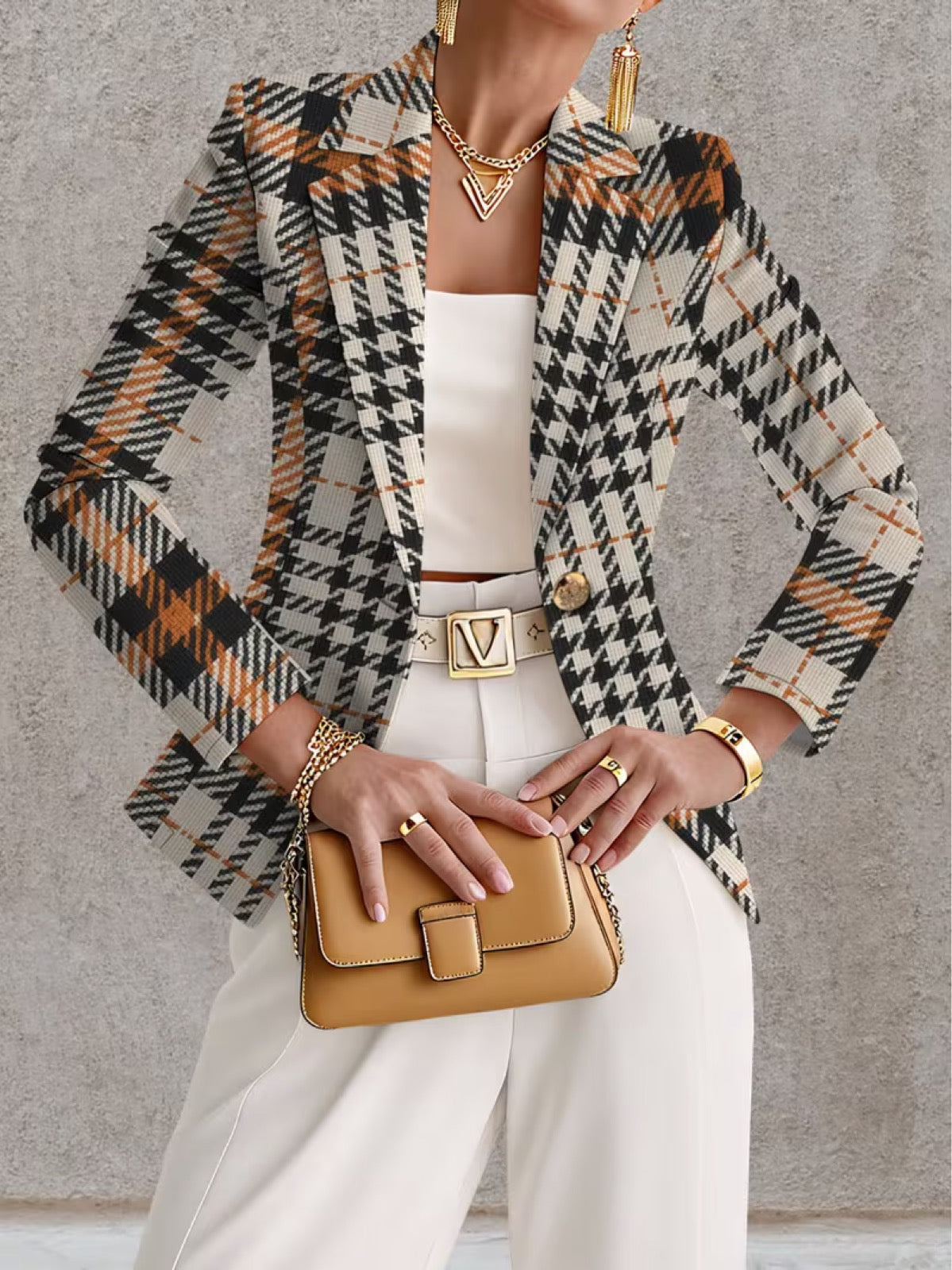 Philippa | Blazer de Alfaiataria Pied-de-Poule