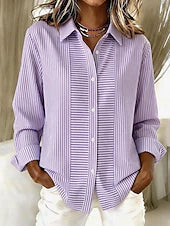 Blanche | Blusa descontraída às riscas com botões