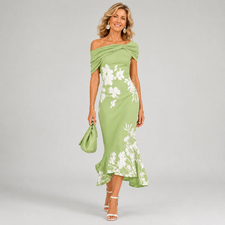 Althea™ | Vestido midi floral justo