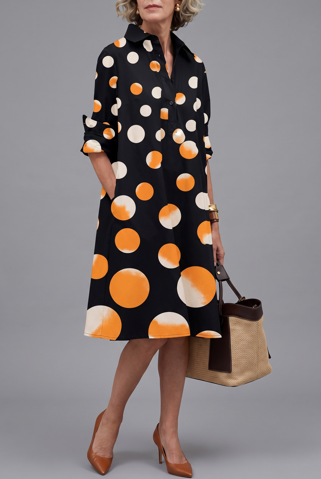 Rosalind – Vestido midi elegante com um toque dramático sem esforço