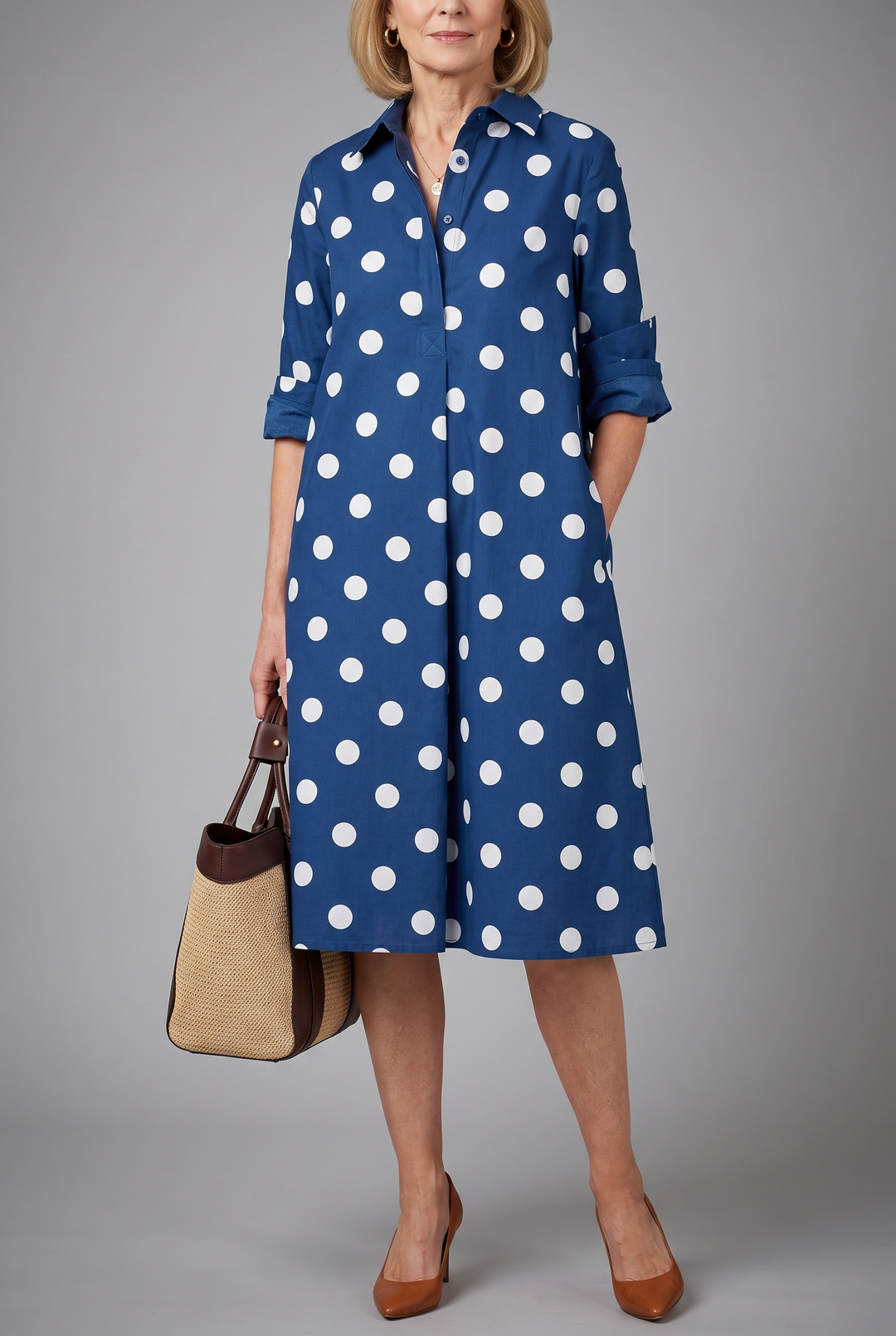 Cecile – Vestido midi elegante com graça sem esforço
