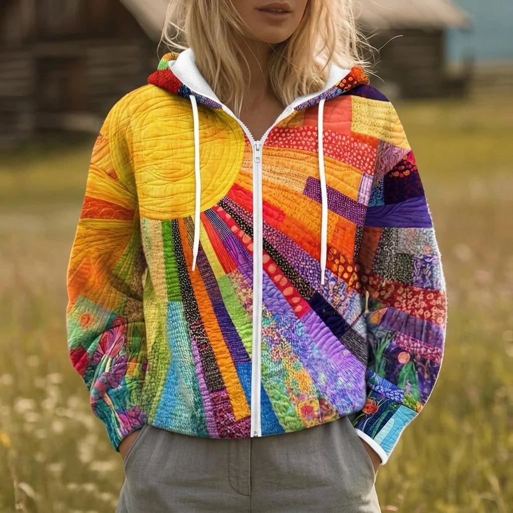 Rhealyn | Casaco Aberto com Estampado Sunburst