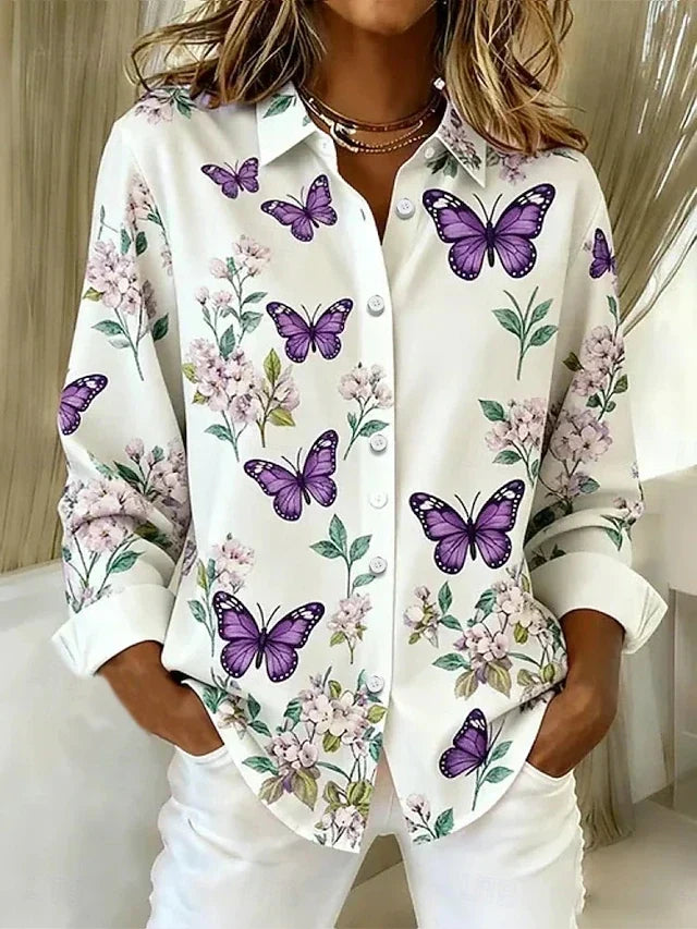 Lois | Blusa com estampado de borboletas e botões