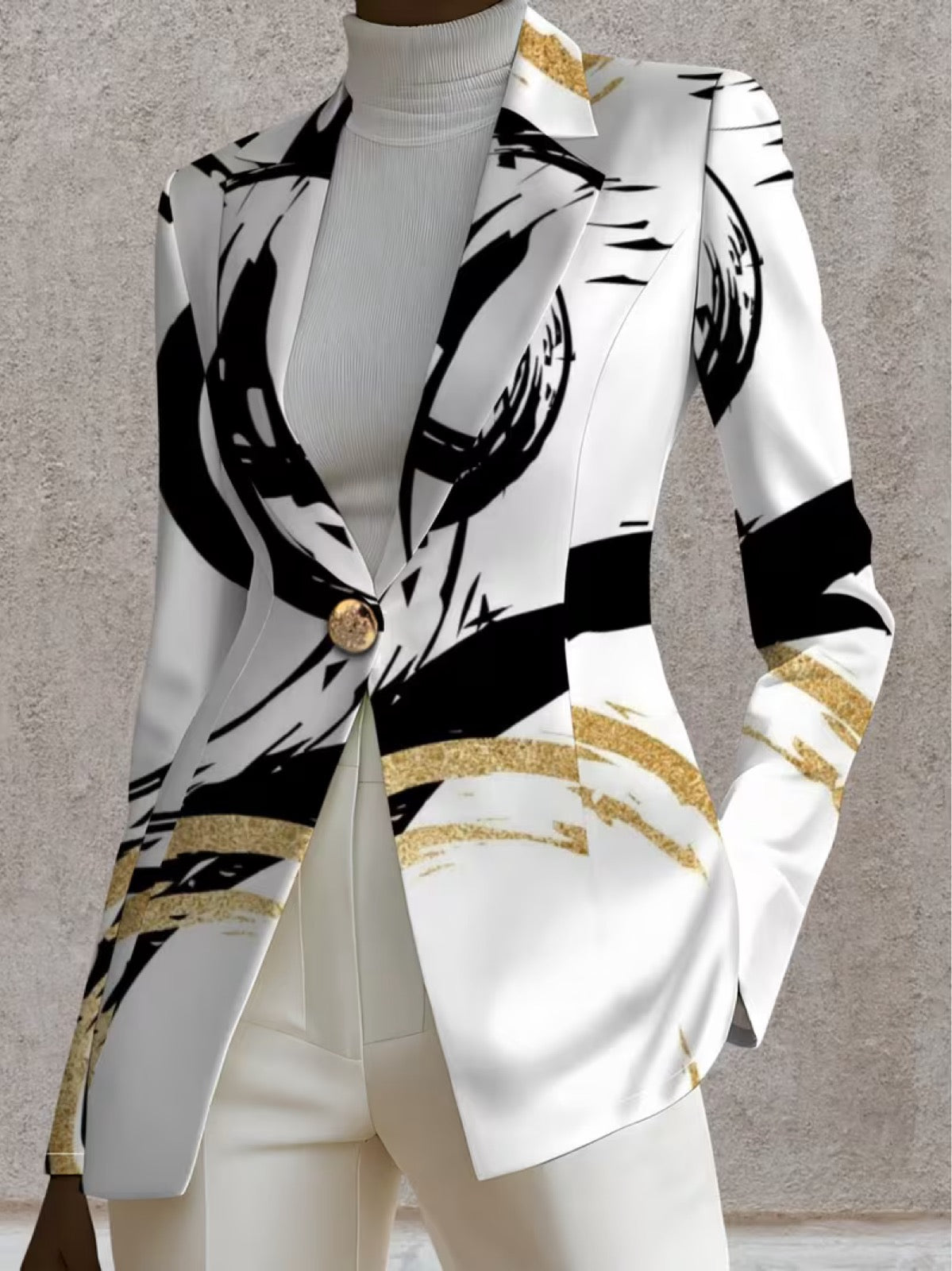 Lavinia | Blazer com Pinceladas Abstratas