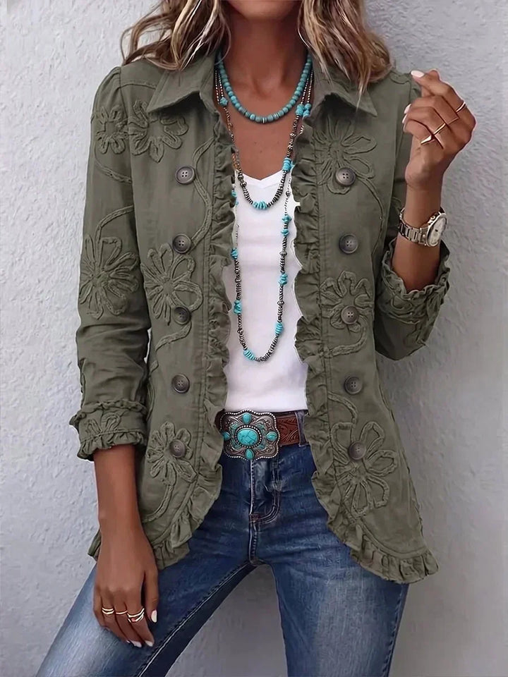 Kamberly | Casaco boho-chic com bordado floral