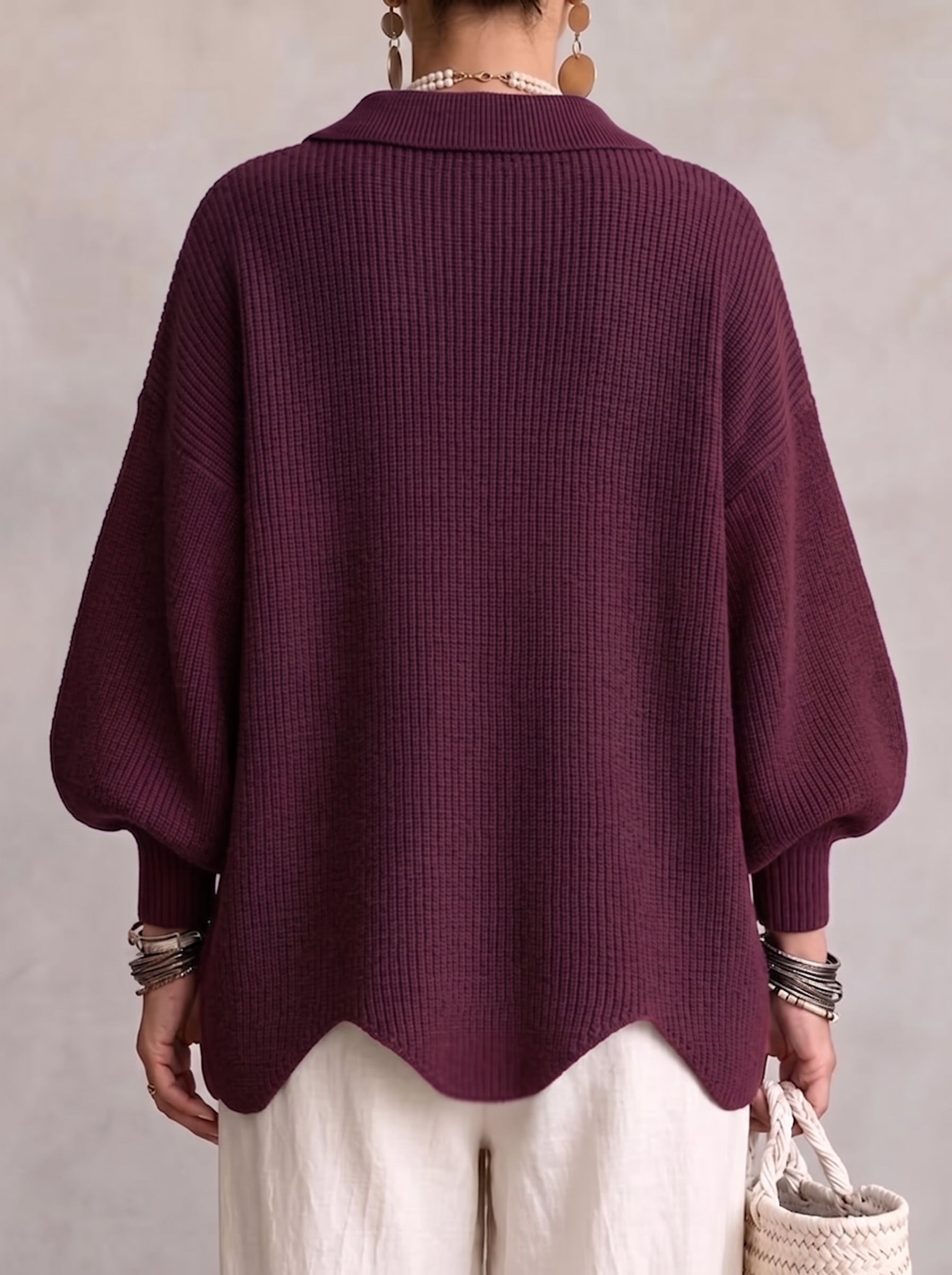 Iolanthe | Cardigan com Gola e Botões Metálicos