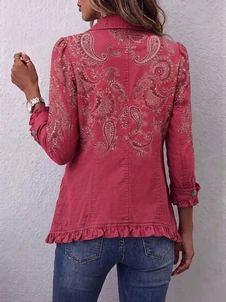 Anouk | Casaco vintage com folhos e estampado paisley