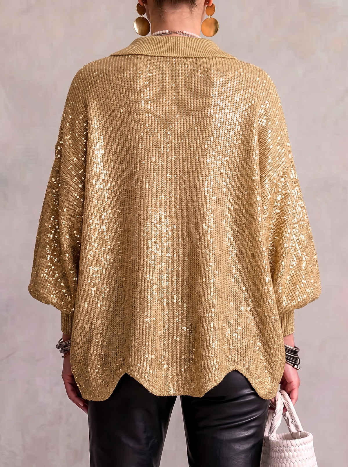Iolanthe | Cardigan com Gola e Botões Metálicos