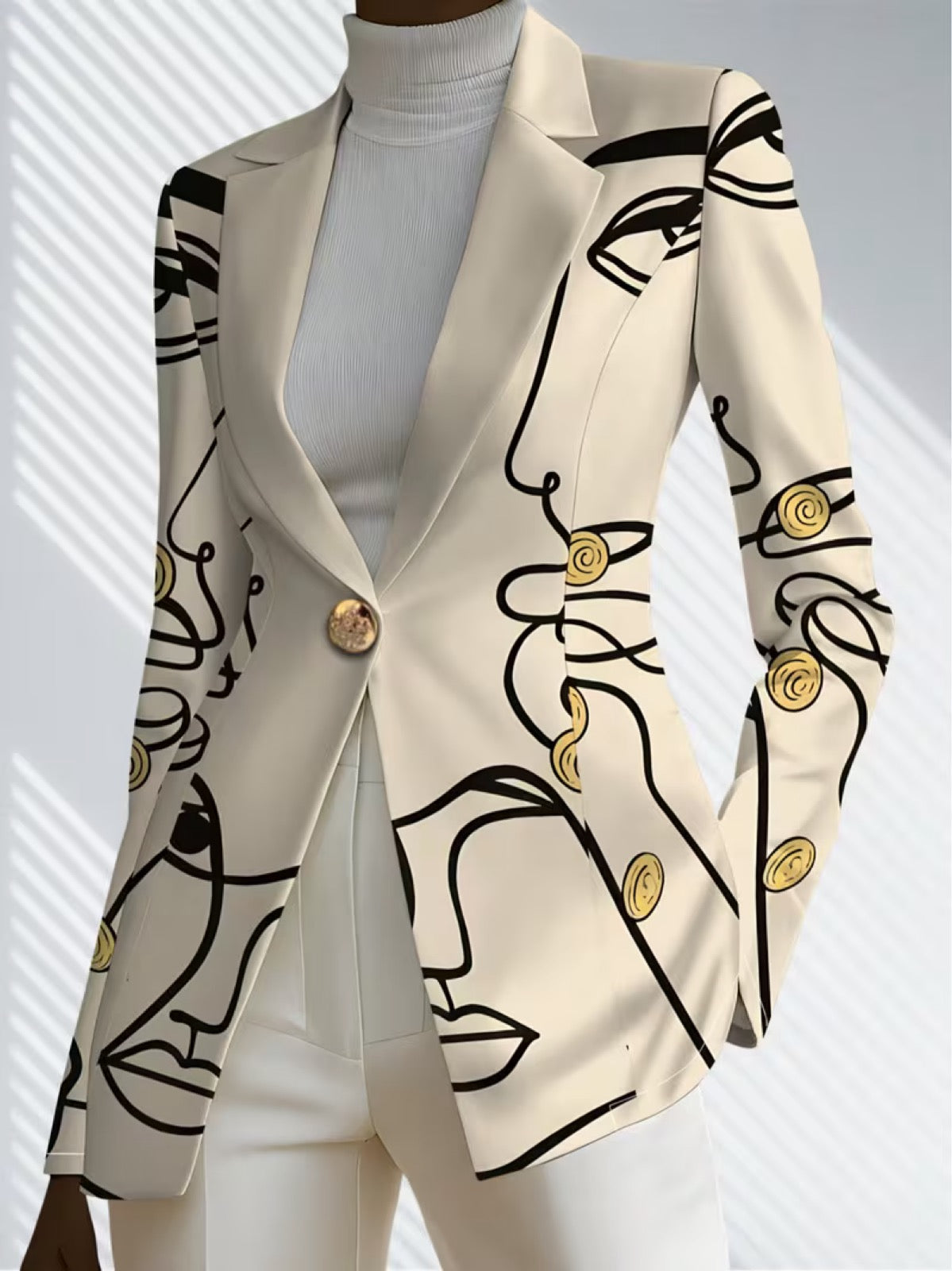 Francine | Blazer de Alfaiataria com Arte Linear