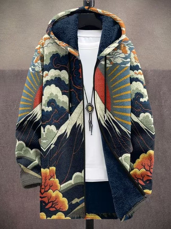 Isabella | Casaco de Malha com Capuz e Estampado Artístico