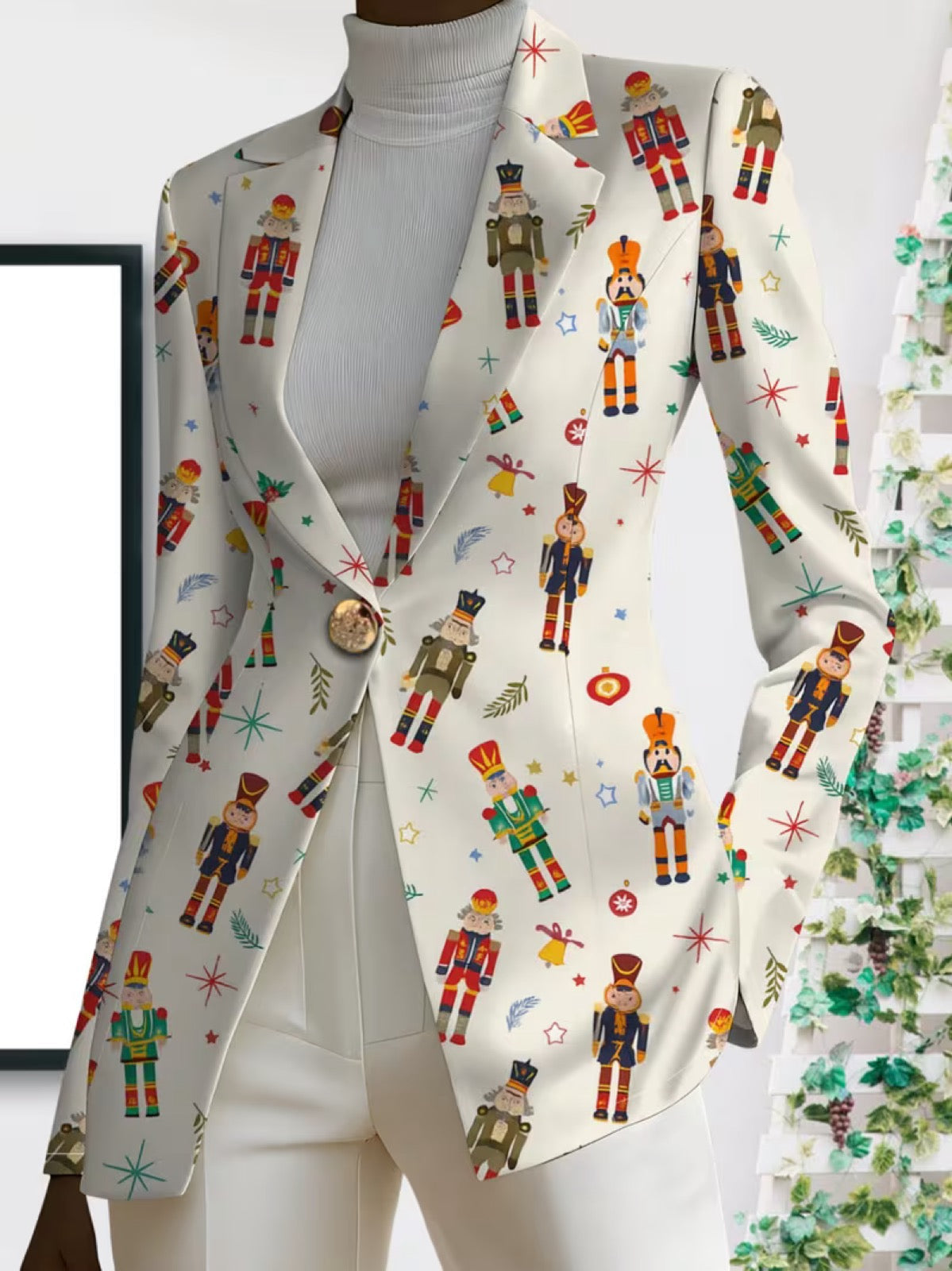 Kathleen | Blazer de Alfaiataria com Estampado Festivo