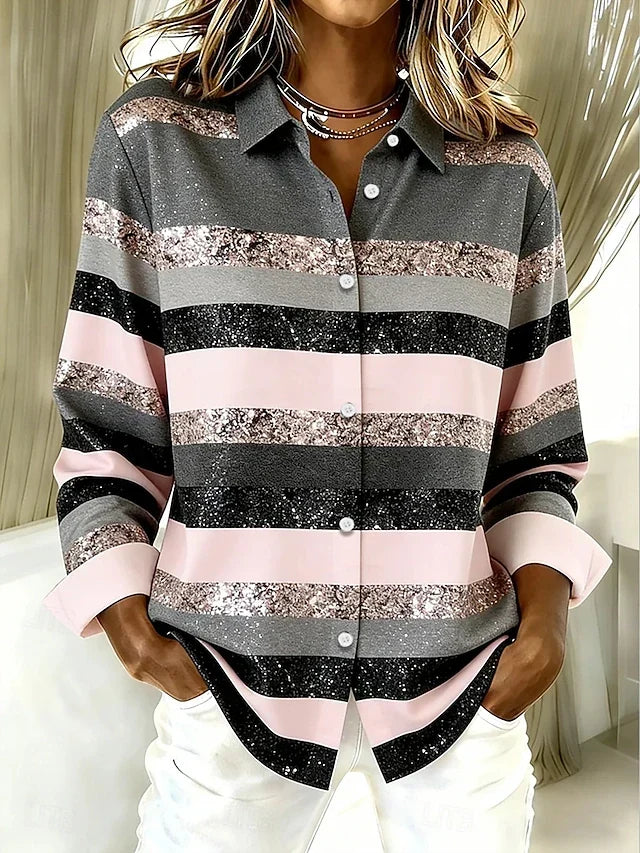 Rhoda | Blusa às riscas com botões